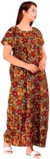 Women's Pure Cotton Nightwear Casual Nighty (Brown FASHION-27 XXL) Price In India