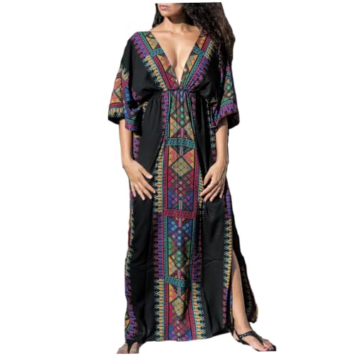 Tunique de plage pour femme col en V évitant la chaleur du soleil