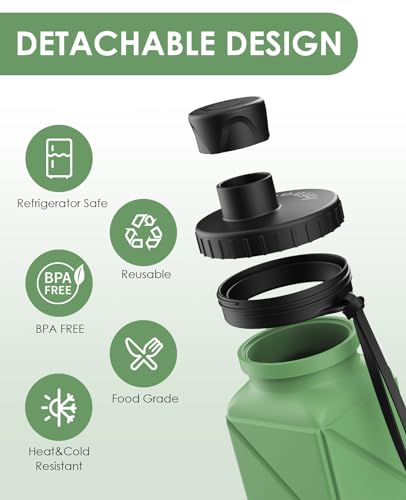 Collapsible-Water-Bottles-BPA-Free-Leak-Proof-Silicone-Foldable-Water-Bottle-Cup-206oz-Durable-Lightweight-Bottle-for-Gym-Travel-Camping-Hiking-Running-SportGreen
