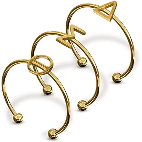 Sorority Shop Delta Sigma Theta Stacking Ring Set - Adjustable Rings with 18k Gold Plating Cover