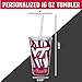 Rico Industries NCAA Virginia Tech Hokies Zebra Stripes 16oz Personalized Team Colored Glitter Travel Tumbler - Reusable Straw Included