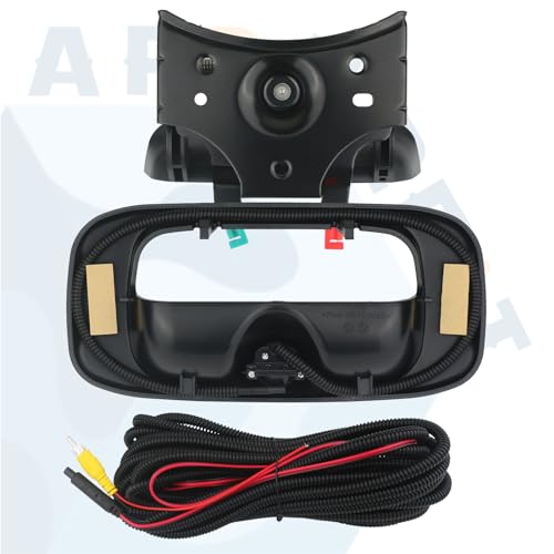 Backup Camera with Tailgate Handle & Bezel Trim for Rear Tail Gate Compatible with 1999-2007 Chevrolet Chevy Silverado, GMC Sierra Truck 1500 2500 3500