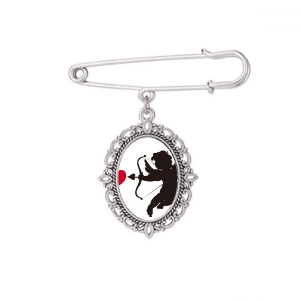 Broche ange Cupidon en cœur pour ajuster un châle ouvert