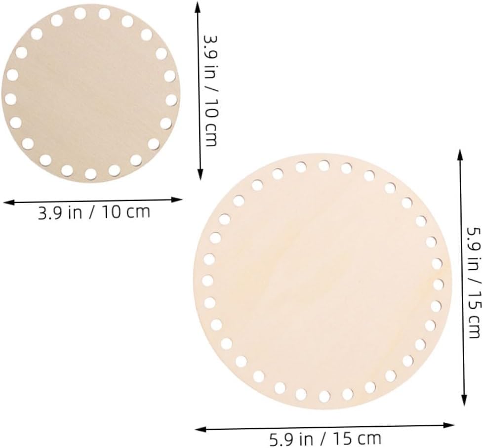 STOBOK 4pcs DIY Wooden Embroidery Hoop Frame Natural Wood Crafting Holders with Holes for Needlework for Bag Bottoms and Basket Weaving Supplies Travel Friendly Design