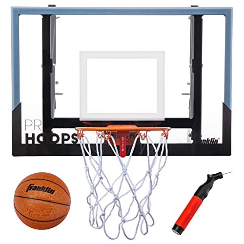 Franklin Sports Wall Mounted Basketball Hoop – Fully Adjustable – Shatter Resistant – Accessories Included Black/White by Franklin Sports - Used condition - US$83.60