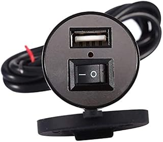 CEUTA Mobile USB Charger with Switch for Bike, Motorcycle and Cars, Silicone Waterproof, Power Adapter Socket, 5v-2A -Black Price In India