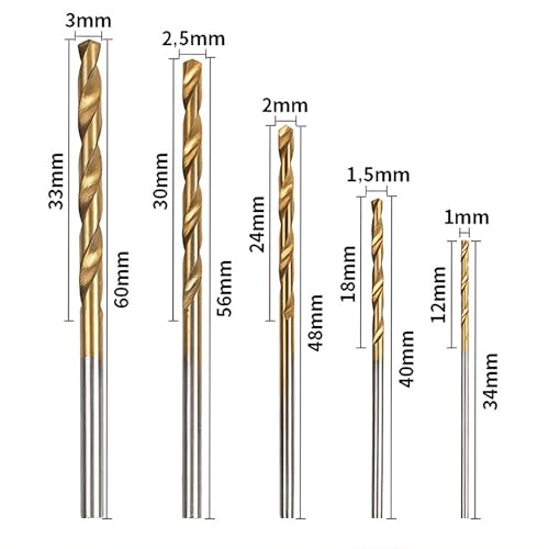 Oblivix 50 Stück HSS Bohrer, Spiralbohrer Metall, HSS Bohrer set 1-3mm für Holz, Metall, Kunststoff