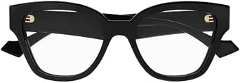 Gucci GG1424O 005 Women's Cat-Eye Eyeglasses, Black/Gold, 54 mm