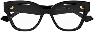 GG1424O 005 Eyeglasses Women's Black/Gold Full Rim Cat Eye 54mm
