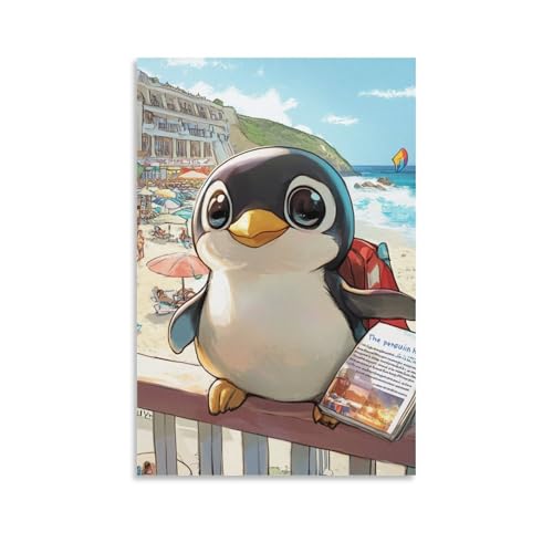 Impression sur toile pingouin pour decoration salon et chambre