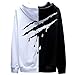 XIAOYAO Sweat à Capuche Homme Sweatshirt pour Homme (M, Blanc Noir 2)