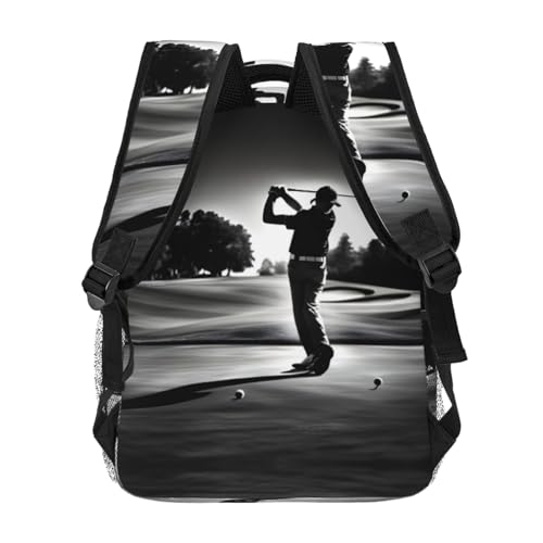 Mochila de senderismo EdWal con estampado de golf blanco y negro impermeable bolsa de viaje 4