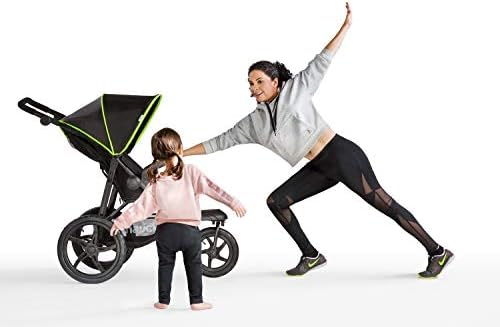 Hauck Pushchair Runner, XL Air Wheels, All Terrain, Up to 25 kg, Sun Canopy, Fully Reclining, Height Adjustable, Large Shopping Basket, Black Neon Yellow