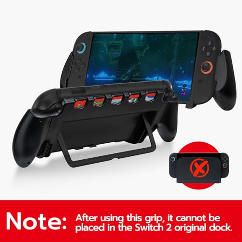 Mcbazel Uchwyt konsoli do Nintendo Switch 2, z gniazdami na karty do gier, lekki i wytrzymały ABS, łatwy montaż