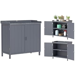 Outsunny armoire de rempotage grise 98 x 48 cm