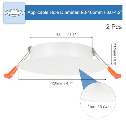 PATIKIL 120mm / 4.7" Diameter Metal Ceiling Hole Cover Plate, Downlight Hole Trim Wall Mount Decorative Cap Access Panel for 3.6-4.2inch Round Ceiling and Wall Openings, Matte White by PATIKIL - Image 2