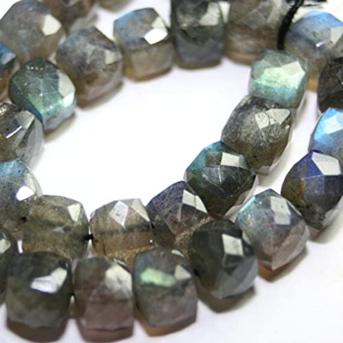 Labradorite facettée de qualité supérieure en perles cubes de 6mm pour bijoux haut de gamme