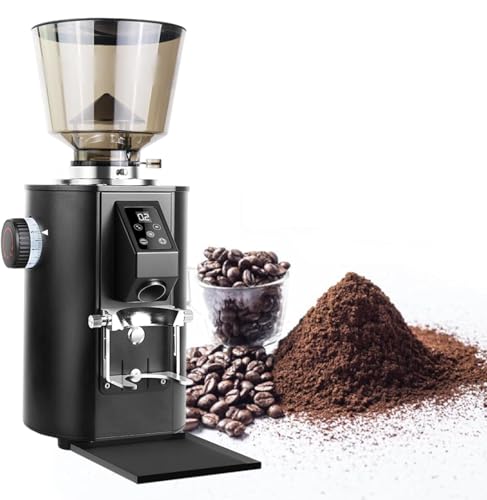 Molinillo De Café De Rebabas Planas,Triturador Cuantitativo,Disco De Molienda De Acero Inoxidable De 2.5 Pulgadas,9 Ajustes Precisos,Capacidad De 1 Libra Para Uso Doméstico Y Comercial Black