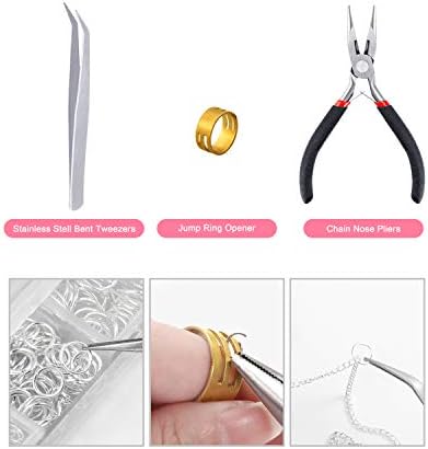 PP OPOUNT 65 Feet Jewelry Chains Necklace Chains 2 mm Jewelry Making Chains with 960 Pieces Jump Rings 40 Pieces Lobster Clasps Jewelry Making Tools for Jewelry Making(Gold, Silver Total in 65 Feet)