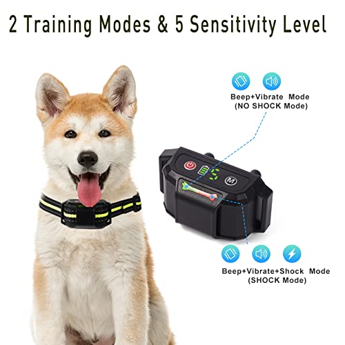 Dog Bark Collar, Svtrat Bark Collar For Large Dog, Rechargeable Anti Bark Shock Collar For Medium Small Dogs With 5 Adjustable Sensitivity And Intensity Beep Vibration Shock #TOP1