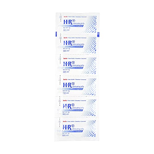 HR Pharma Sterile Bacteriostatic Lubricating Jelly Oneshot Packets for Catheter Insertion, Anti-Chafing and Personal Use, Water Soluble Lubricant, Made in USA, Box of 144 3g Packets