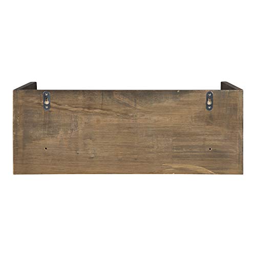 Kate and Laurel Kitt Floating Shelf Side Table with Drawer, Rustic Brown by Kate and Laurel - Image 4