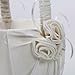 Micromall 2pcs Satin Rose Ribbon Flower Girl Basket for Wedding Party Ivory White