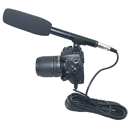 Bestshoot Condenser Interview Microphone Photography Shotgun Mic For Video Camcorders Dslr Dv Camcorder 11 Inches/27Cm Camera Microphone With Metal Holder, Anti-Wind Foam Cap Xlr Cable #TOP2