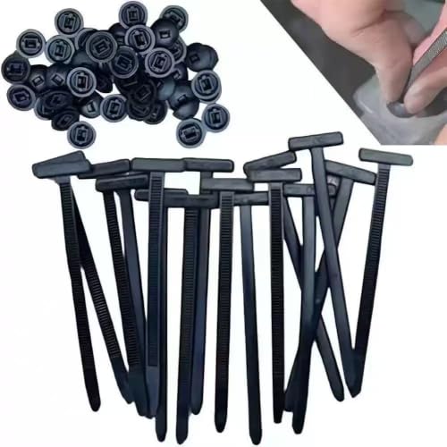 Universal Nylon Zip Tie Buckles with Pin & Button – Quick Lock Self-Locking Car Fasteners, Heavy Duty & UV Resistant for Auto Repair & Home