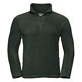 Russell Mens 1/4 Zip Outdoor Fleece Top (M) (Bottle Green)