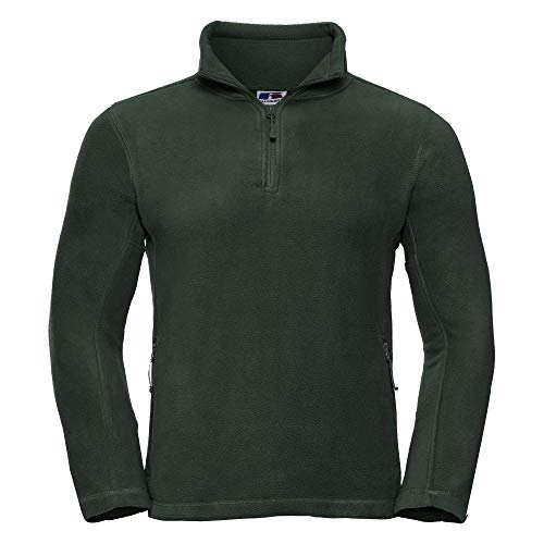 Russell Mens 1/4 Zip Outdoor Fleece Top (2XL) (Bottle Green)
