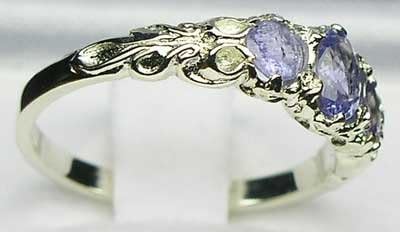 Miniatura 3 de Anillo de plata de ley 925 auténtica de Tanzanita para mujer