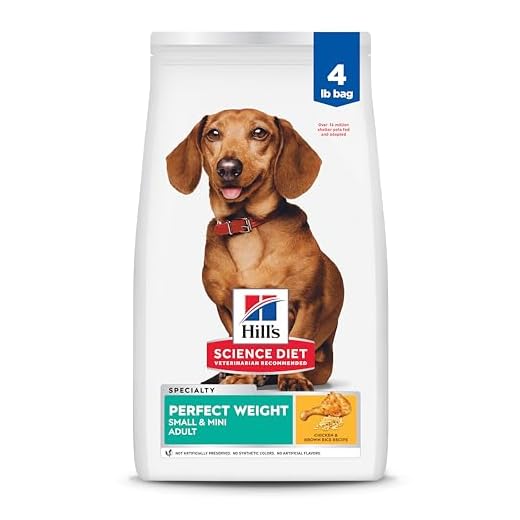 Hill's Science Diet Perfect Weight, Adult 1-6, Small & Mini Breeds Weight Management Support, Dry Dog Food, Chicken Recipe, 4 lb Bag