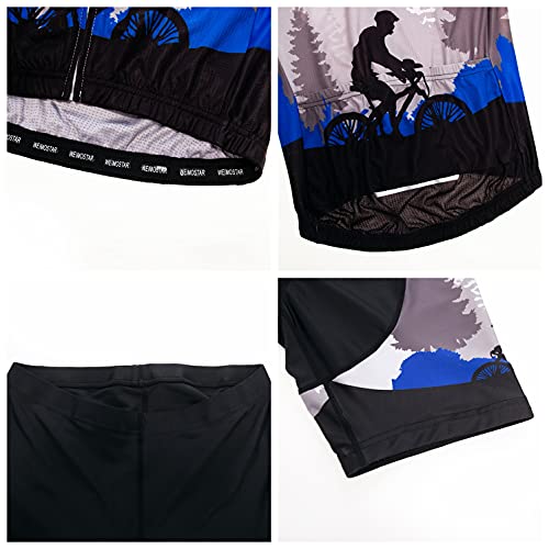 Foto von Weimostar Radtrikot Shorts Set gefüttert Herren Fahrrad Top Anzug Hemd Rennrad Bekleidung MTB Mountain Outfits Deutschland L
