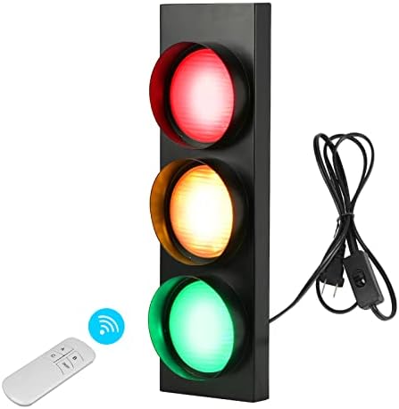 HOMIER Traffic Light Lamp Wall Decoration Retro Style Traffic Lamp Fun Room Decor Lights LED Wall Lamp for Kids Bedroom, Living Room, Bar, Pub, Club with Remote Control