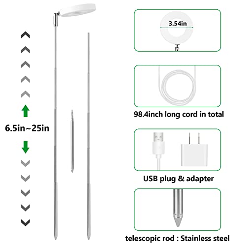 Grow Light Halo,48 Led 3000-6500K Full Spectrum Plant Light For Indoor Plants,Height Adjustable Ring Growing Lamp With Auto On/Off Timer 3/9/12H,5V 10 Dimmable Brightness,Ideal For Small Plants #TOP4