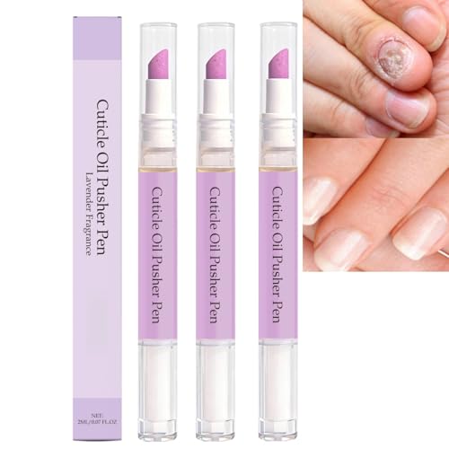 Image of 3pcs 3-in-1 Nail Strengthener & Cuticle Oil Pen,Cuticle Pusher Oil Pen for Nails,Nail Care Pen with Nail Serum,Cuticles Remover Nail Oil Pens With Lavender Scents,Repair and Moisturizes for Dry Nails