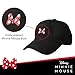 Disney Minnie Mouse Dad Hat, Cotton Adjustable Baseball Cap with Bow and Curved Brim, Black, One Size