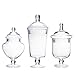 Diamond Star Glass Apothecary Jars with Lids for Candy Buffet - Apothecary Jars for Bathroom, Candy Bar, Kitchen, (Height: 9
