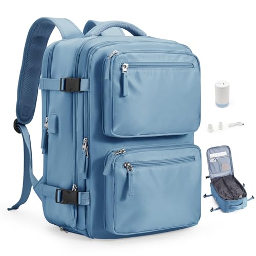 Travel Backpack with Vacuum System, Personal Item Carry On Flight Approved 18x14x8 inches, Air Compression Backpack with Pump Large Seal Backpacks for Women Men Mochila de Viaje