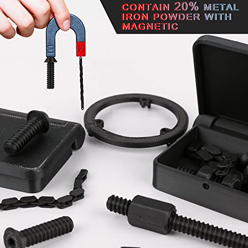 Image of AMOLEN 3D Printer Filament, Metal PLA Filament 1.75mm with Magnetic, Contains 20% Metal Iron Powder, Apply to Polishing, Matte Black PLA 3D Printing Filament + /- 0.02mm, 1kg /2.2lbs