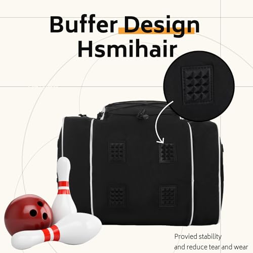 Hsmihair Bowling bags Bowling Ball Bag for Single Ball - Bowling Ball Tote Bowling Bag with Padded Ball Holder - Fits Bowling Shoes Up to Mens Size 14 Accessories. (Black)