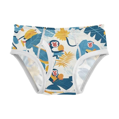 KLL Monkeys Bananas and Palm Leaves Toddler Boys Soft Boxer Briefs Breathable Children Panties