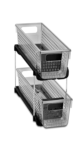 Madesmart Mini 2-Tier Plastic Multipurpose Organizer with Divided...