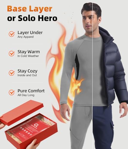 Image of CL convallaria Thermal Underwear Long Johns Set Mens Winter Gift Hunting Gear Sport Base Layer Bottom Top