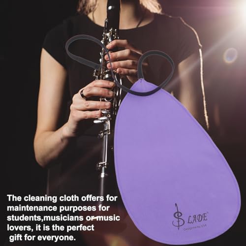 3Pcs Flute Cleaning Cloth for Inside Tube, Clarinet Swab Cloth, A-shaped Design Cleaning Kit Cloth for Piccolo Flute, Sax Saxophone, Musical Instruments (Purple) - Thumbnail 7