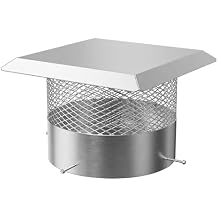14 Inch Stainless Steel Round Chimney Cap with Mesh Screen, Heavy-Duty Rust-Proof Adjustable Flue Cover for Fireplace & Stove Vent Pipes, Weatherproof & Animal/Bird Guard, Easy Install, Spark Arrestor