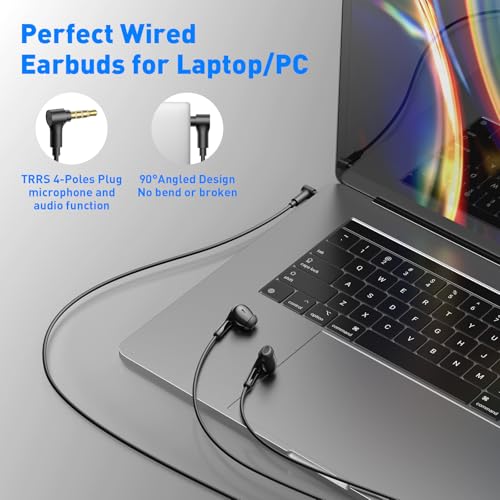 APETOO 3.5mm Wired Earbuds with Mic & Mute, in-Ear Headphones Laptop, Black by APETOO - Used condition - Image 4