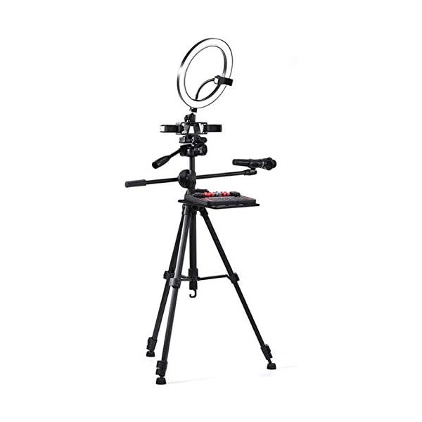 WMMCM Ringlicht mit Standplatz, LED-Ring-Licht-Stativ Video Licht Kit mit verstellbarem Licht-Standplatz, Telefon…