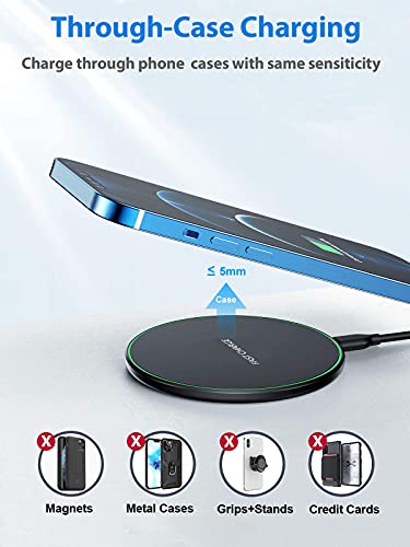 Wireless Charger For Samsung Galaxy S23/S23 Ultra/S22/S22 Ultra/S22+/S21/S21+/S20/S20+/S10/S10+/S9/S9+/S8/S7/S6/Note 20, Wireless Charging Pad Compatible With Iphone 14/13/12/11. (No Ac Adapter) #TOP3